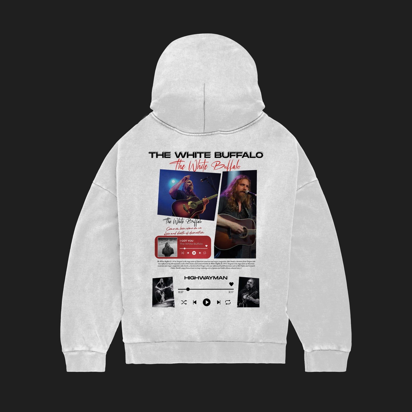 MACKBEARS™   Oversize THE WHITE BUFFALO  Hoodie