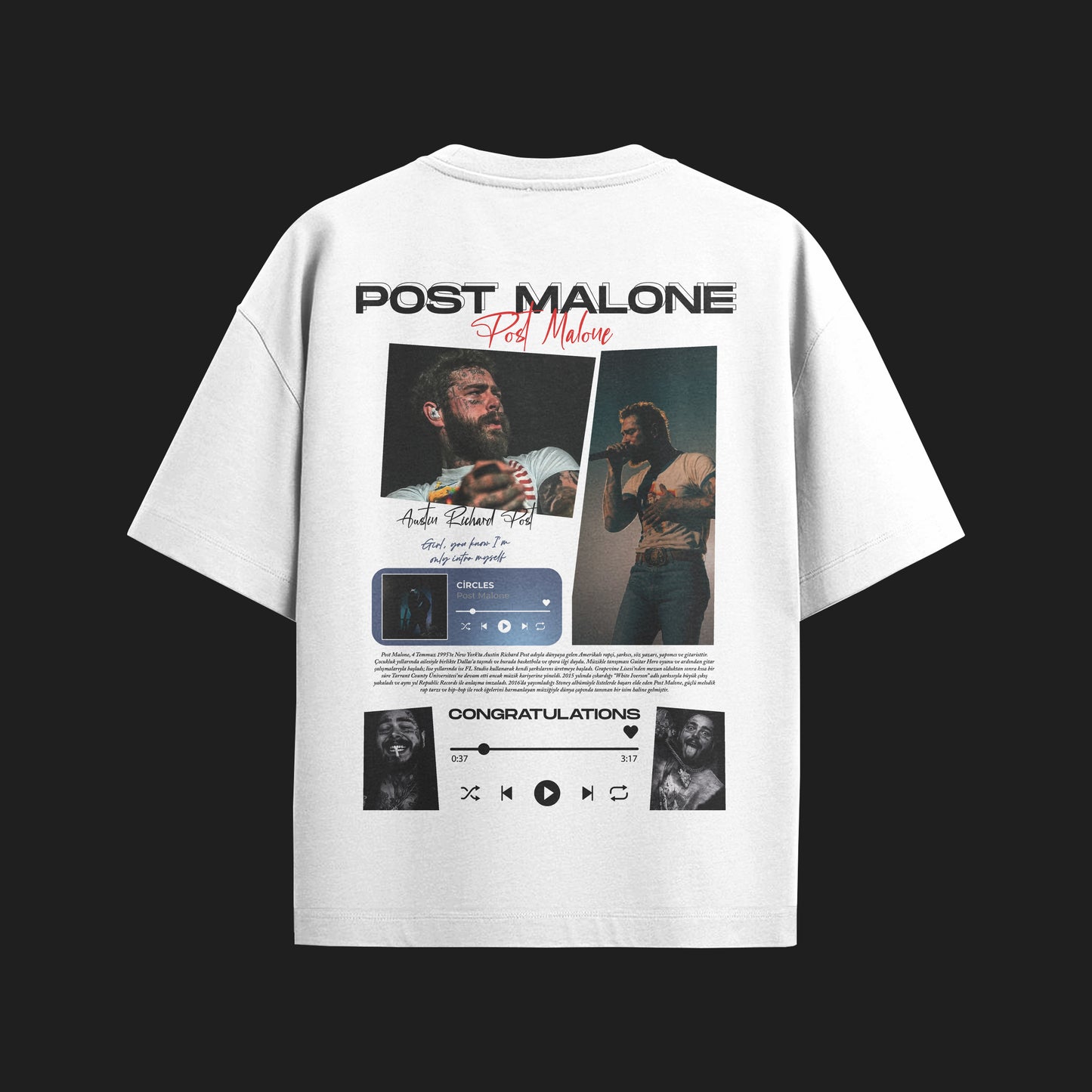 MACKBEARS  Oversize POST MALONE T-shirt