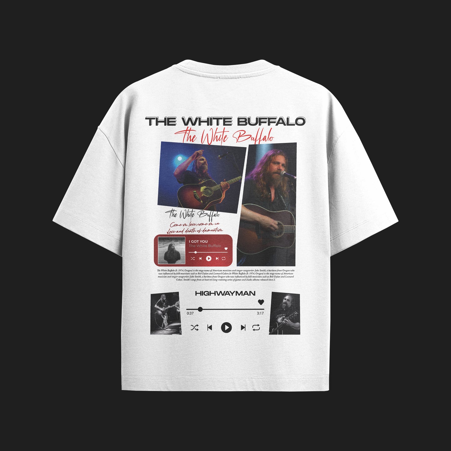 MACKBEARS™   Oversize THE WHITE BUFFALO T-shirt