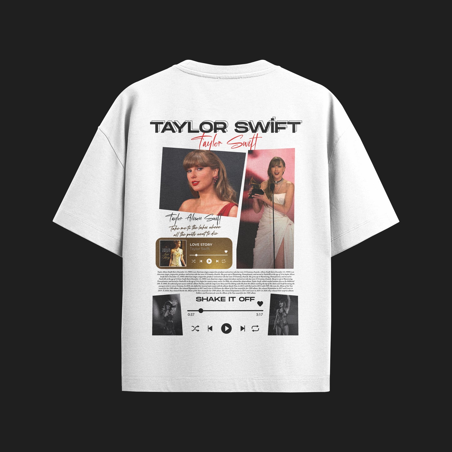 MACKBEARS™   Oversize TAYLOR SWİFT T-shirt
