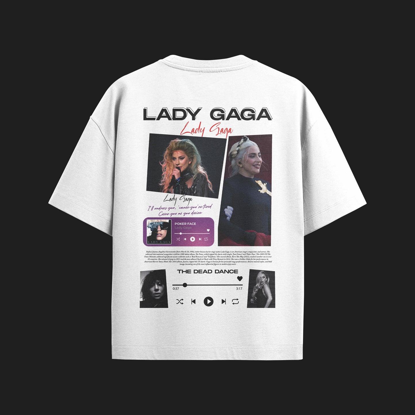 MACKBEARS™   Oversize  LADY GAGA  T-shirt