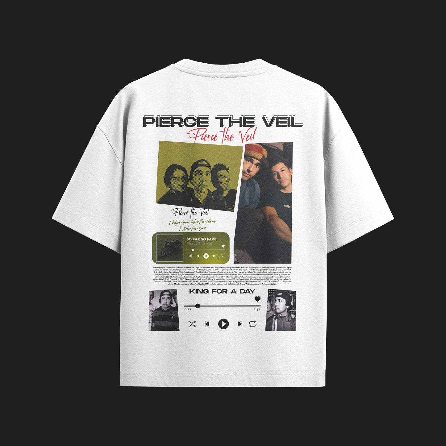 MACKBEARS™  Oversize PIERCE THE VEIL T-shirt
