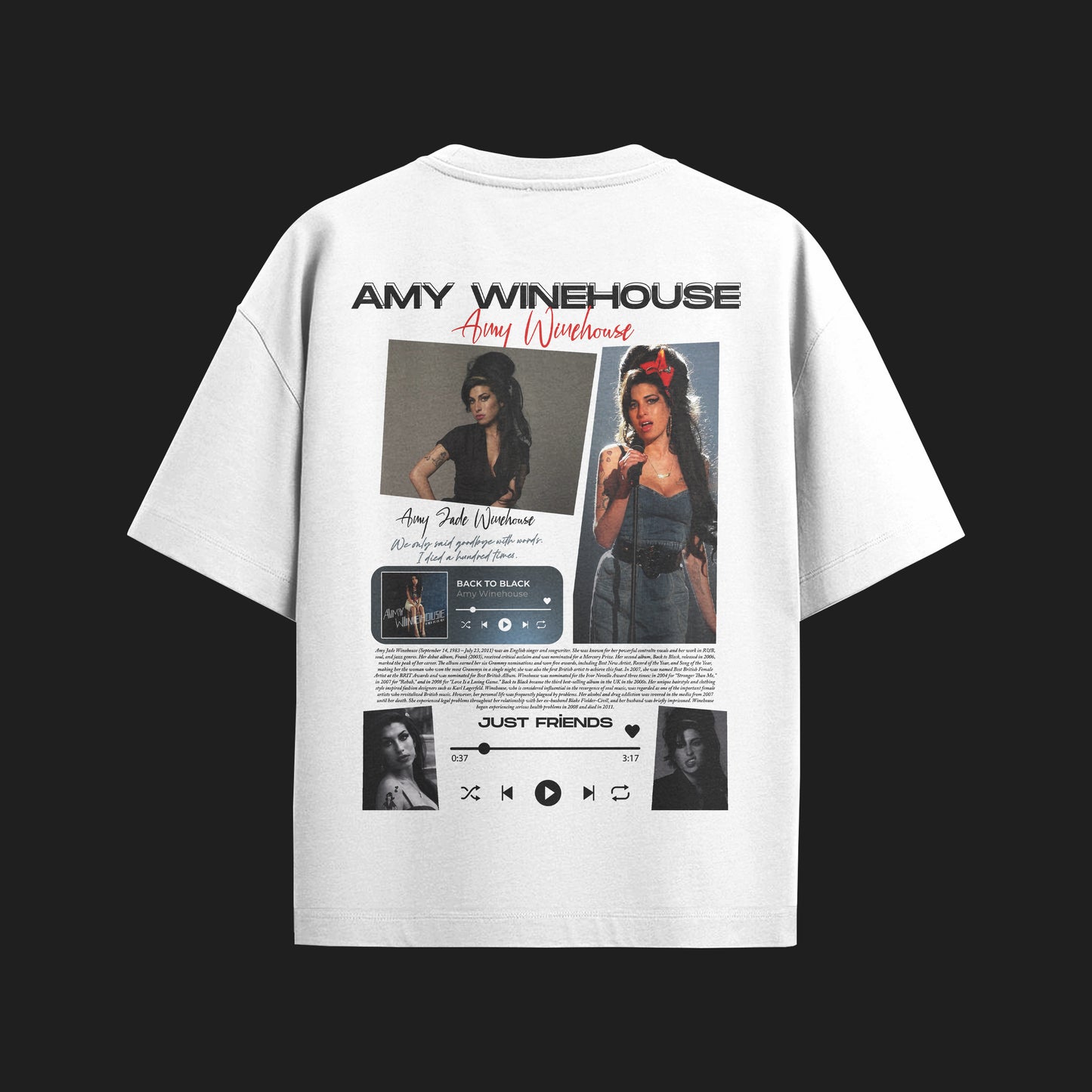 MACKBEARS™   Oversize AMY WINEHOUSE T-shirt
