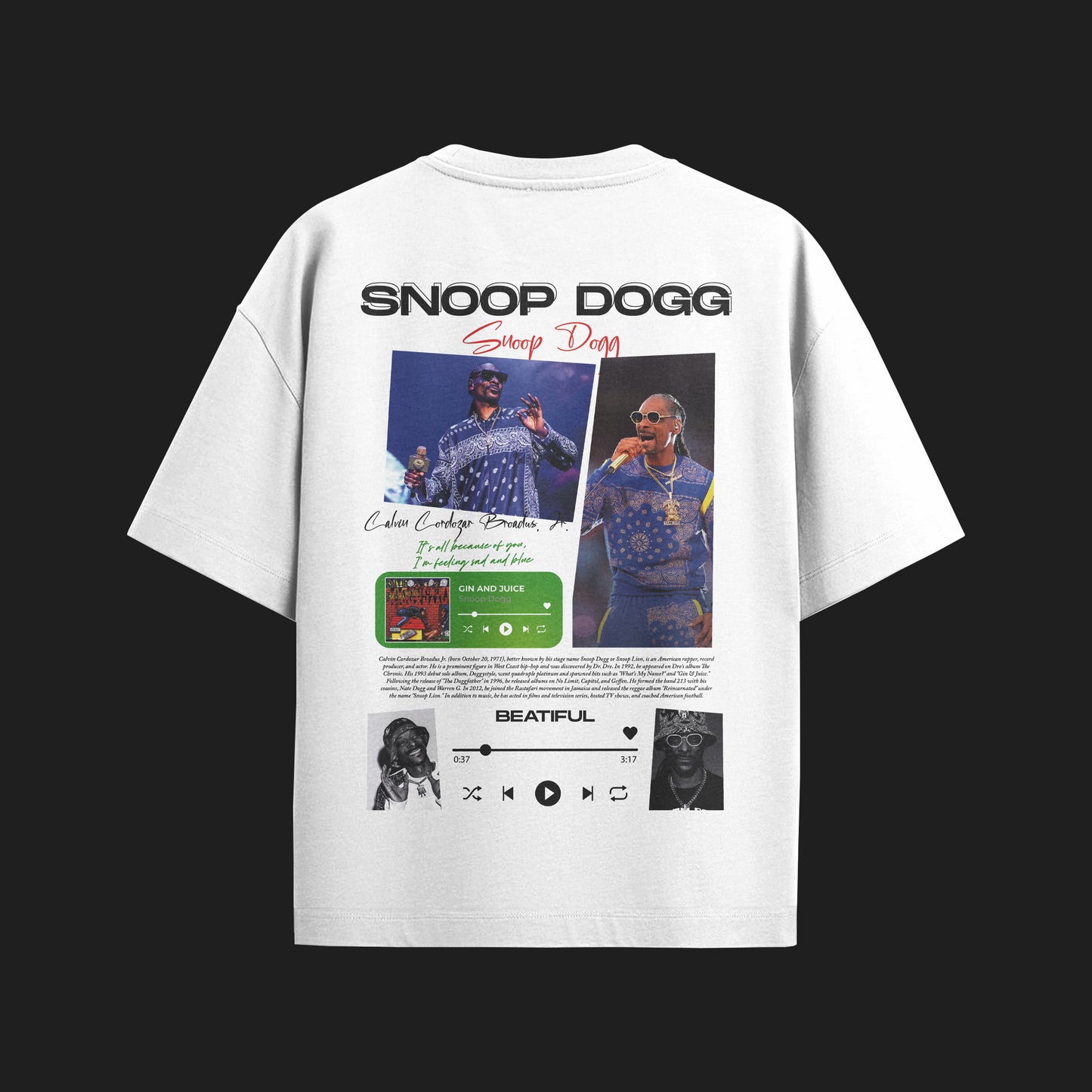 MACKBEARS™   Oversize  SNOOP DOGG T-shirt