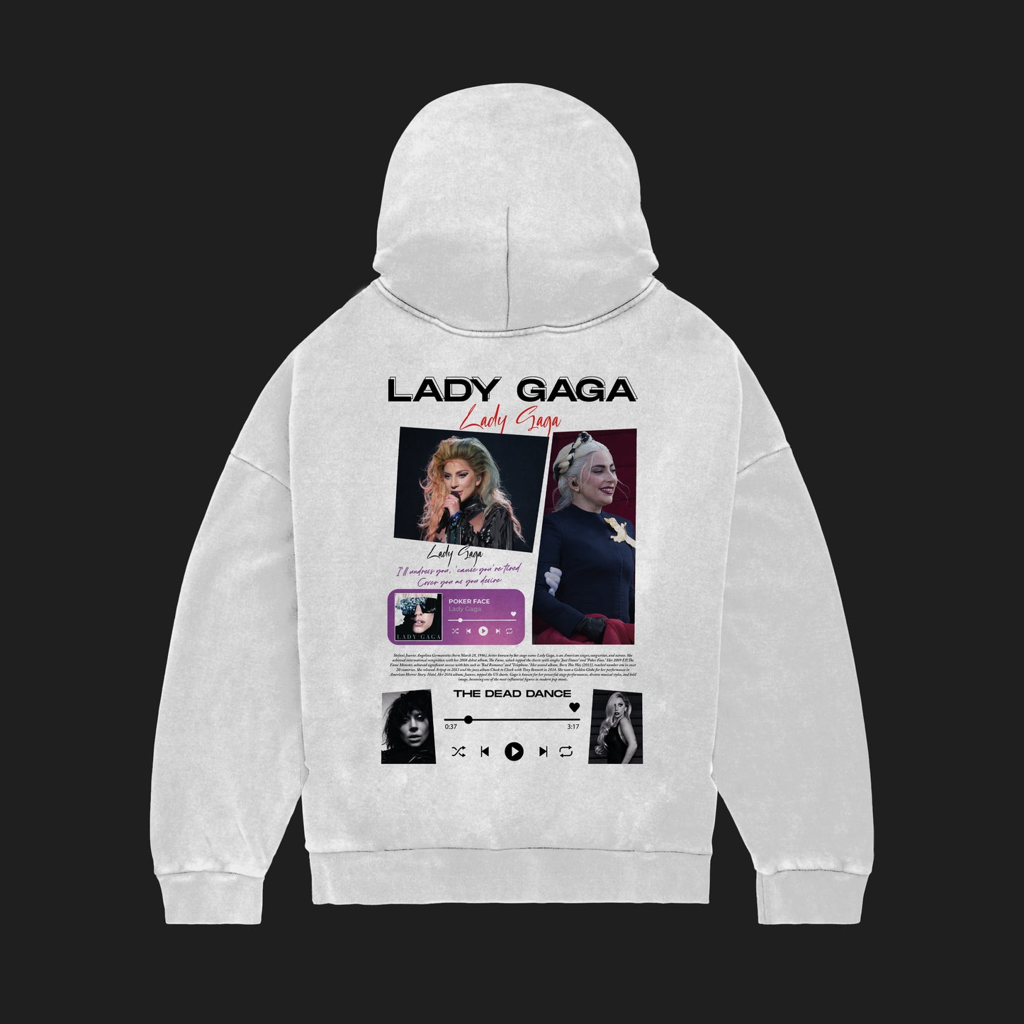 MACKBEARS™   Oversize LADY GAGA  Hoodie